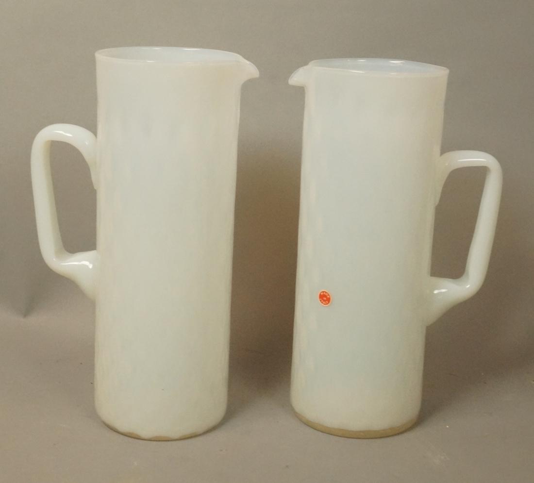 Pr MURANO Italy Tall Cylinder Water Pitches. Dimp (1 of 7)