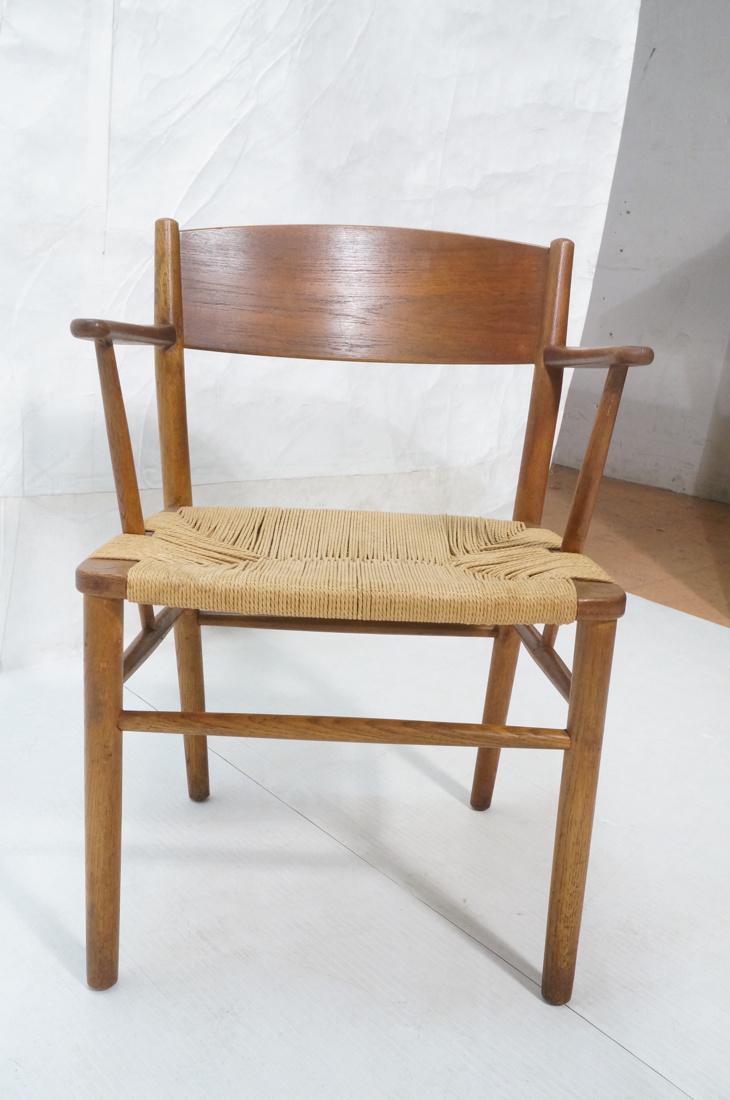 Borge Mogensen Rush Seat Modern Arm Chair. Bow (1 of 7)