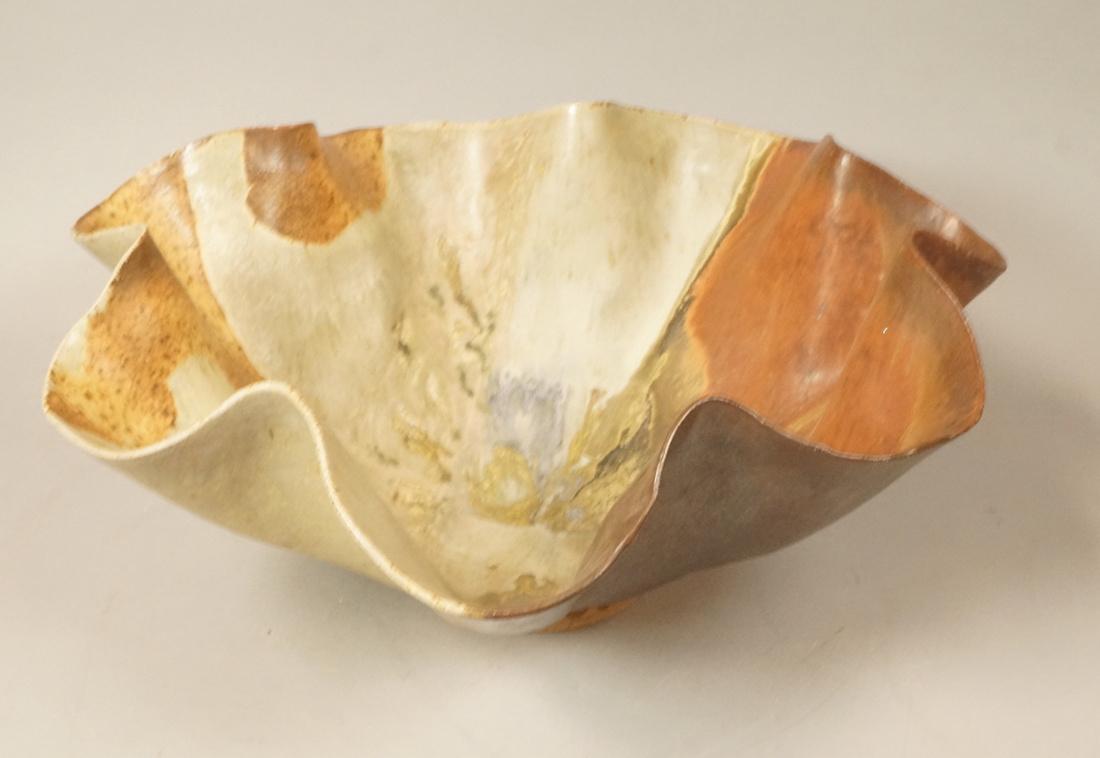 N.D. Oversized Scalloped Studio Pottery Bowl. Col (1 of 10)