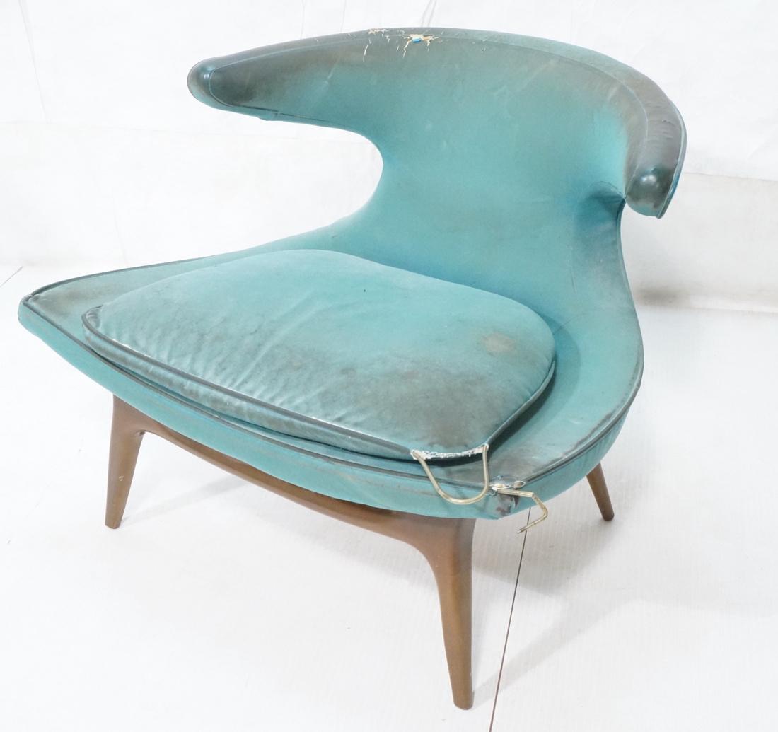 KARPEN Lounge Chair.  Aqua Upholstered Modern Lou (1 of 10)