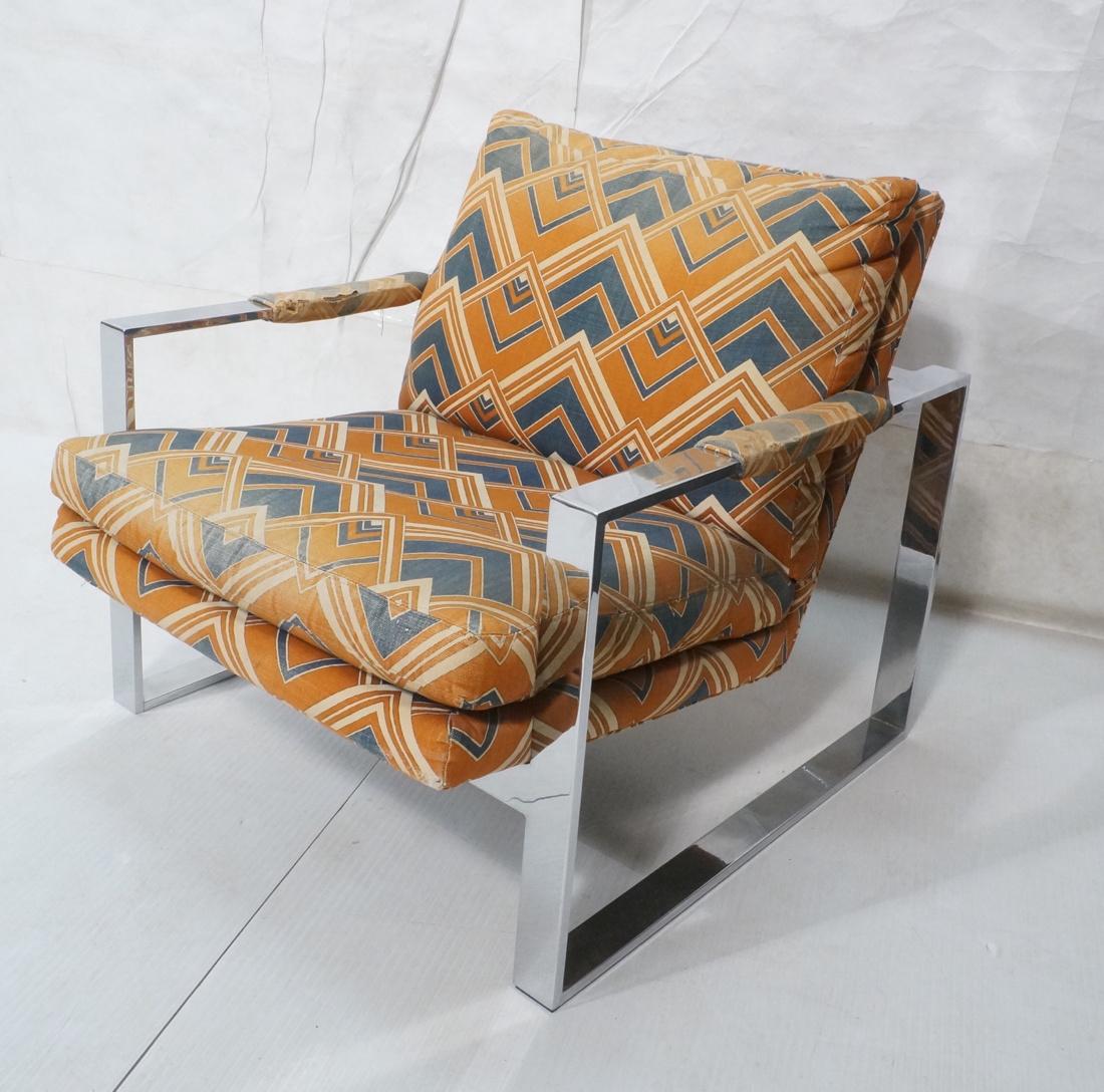 MILO BAUGHMAN  Chrome Steel Lounge Chair. Modern (1 of 10)