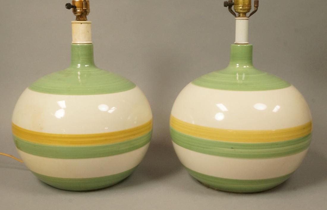 Pr Contemporary Bulbous Ceramic Table Lamps. Off (1 of 6)