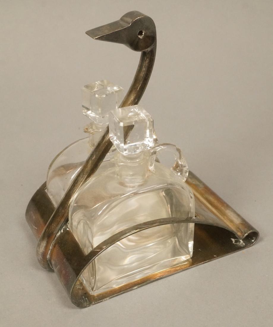 GALLIA Silver Plate Swan Cruet Cruet Set. Figural (1 of 5)