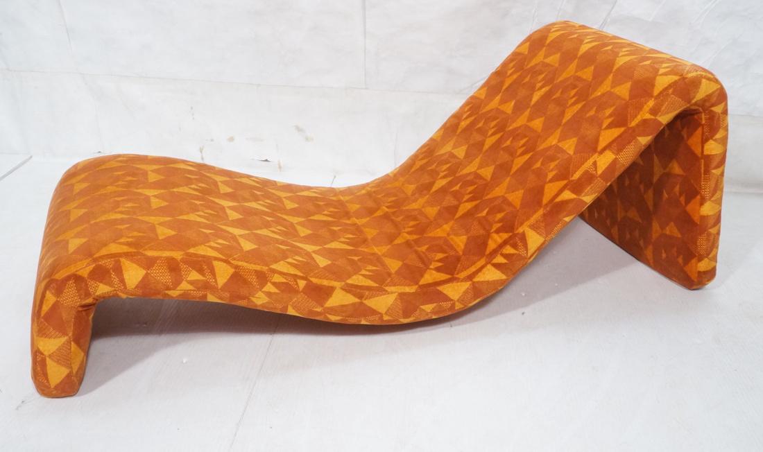 Olivier Mourgue Style Graphic Fabric Chaise Loung (1 of 6)
