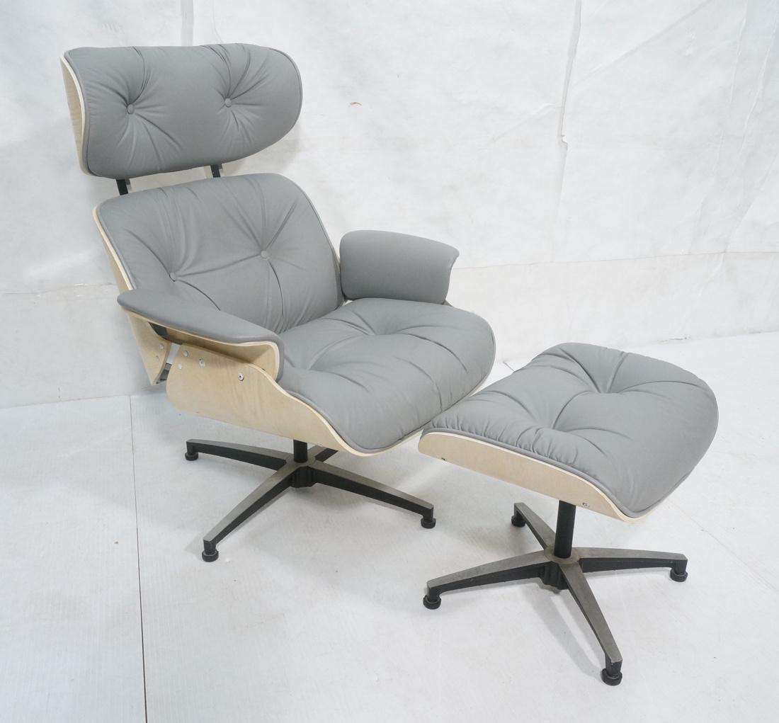 2pc Gray PLYCRAFT Lounge Chair & Ottoman. (1 of 9)