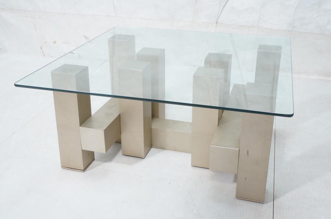 PAUL EVANS Style Cityscape Cocktail Table. Thick (1 of 10)