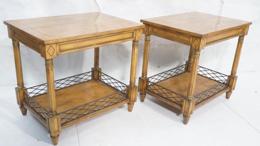 Pr Neo Classical Style Side End Tables. Column fo (1 of 9)
