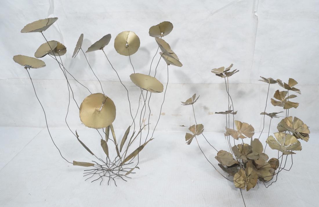 2 Wire Brass Floral Sculptures. Light weight meta (1 of 10)