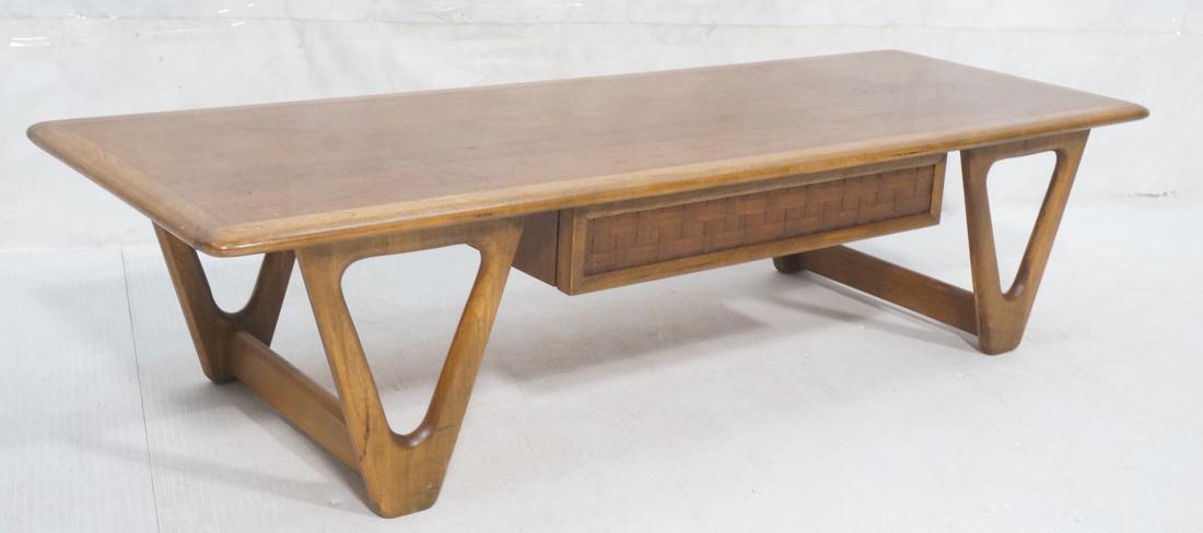 LANE Banded Top Coffee Table. Walnut cocktail tab (1 of 10)