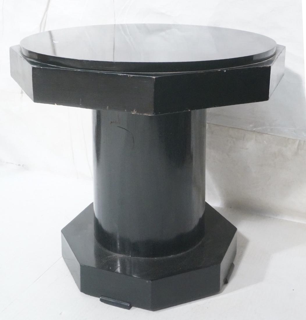 Black Lacquer Octagonal Decorator Side Table. Rou (1 of 8)
