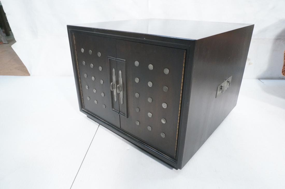 Dark Stained Wood Decorator Cabinet Chest End Tab (1 of 4)