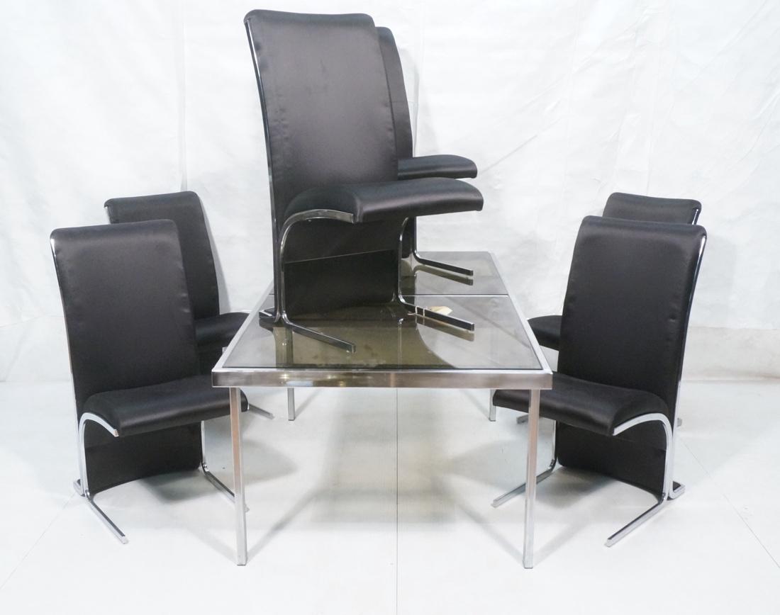 7pc Modern Chrome Dining Table Chairs. Milo Baugh (1 of 8)