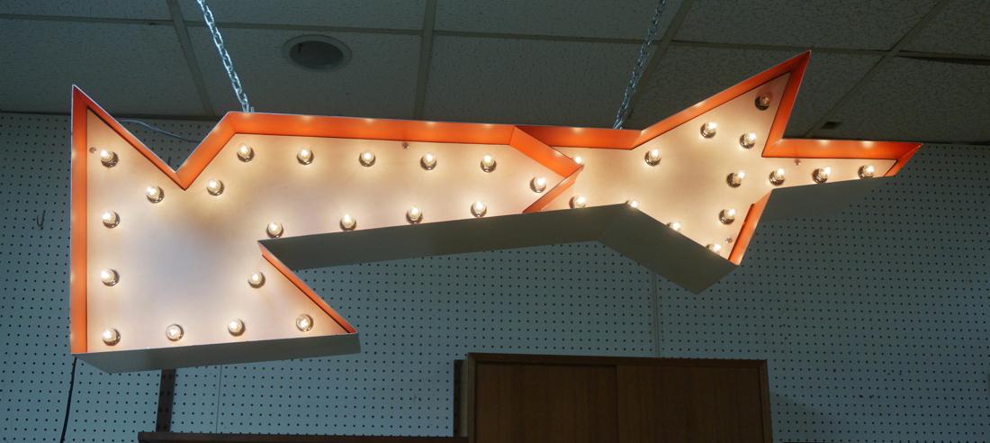 Graphic Arrow Commercial Sign. Red and white pain (1 of 8)