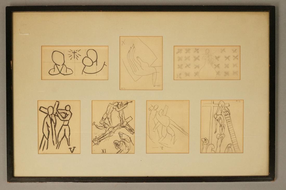 7 HENRI MATISSE Sketch prints. "Stations of the cross" (1 of 9)