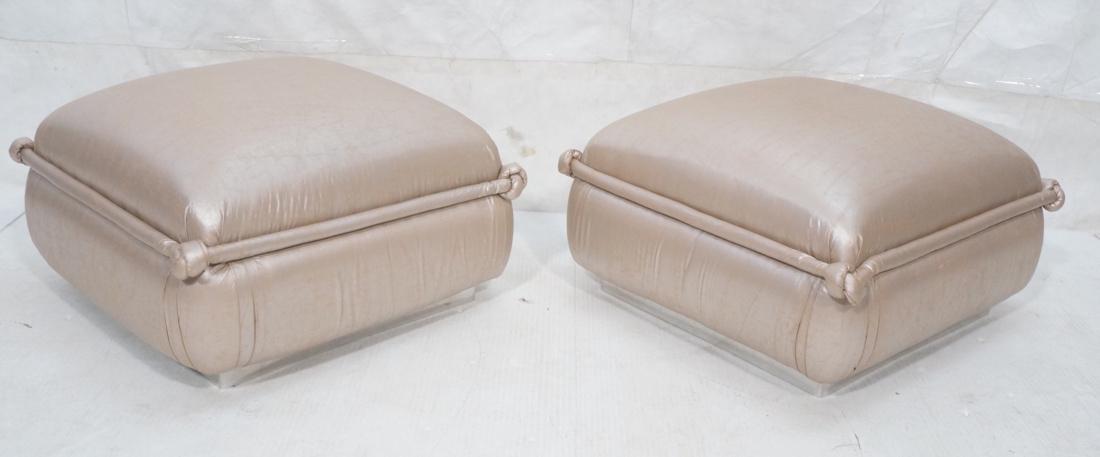 Pr Pink & Silver Metallic Fabric Decorator Footst (1 of 8)