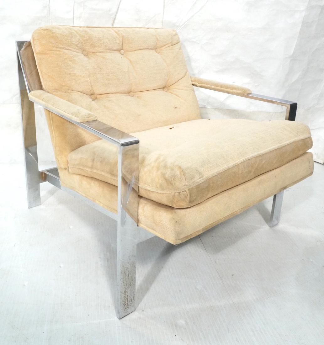 MILO BAUGHMAN Style Chrome Frame Lounge Chair. Th (1 of 10)