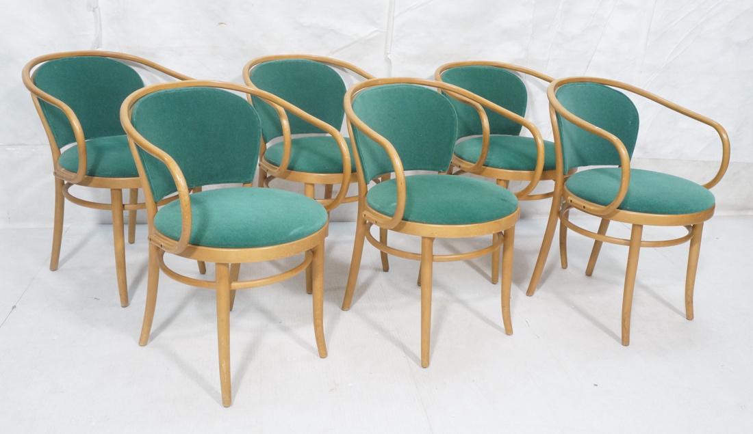 Set 6 THONET Bent wood Arm Chairs. CORBUSIER Arm (1 of 10)