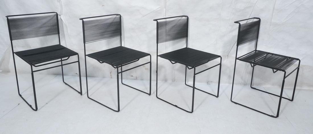 Set 4 Black Tube Frame Rubber Wrapped Side Chairs (1 of 9)