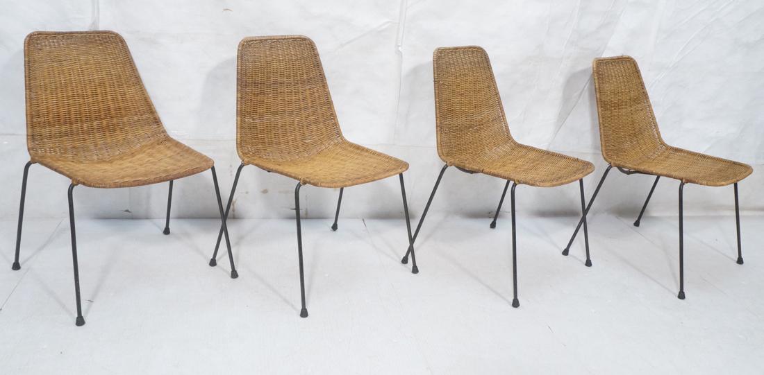 Set 4 Gian Franco Legler  Basket Chairs. Woven seat (1 of 10)