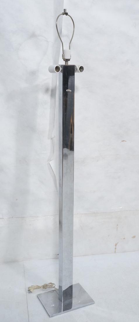 70s Modern Chrome Floor Lamp. Flat chrome base, r (1 of 8)