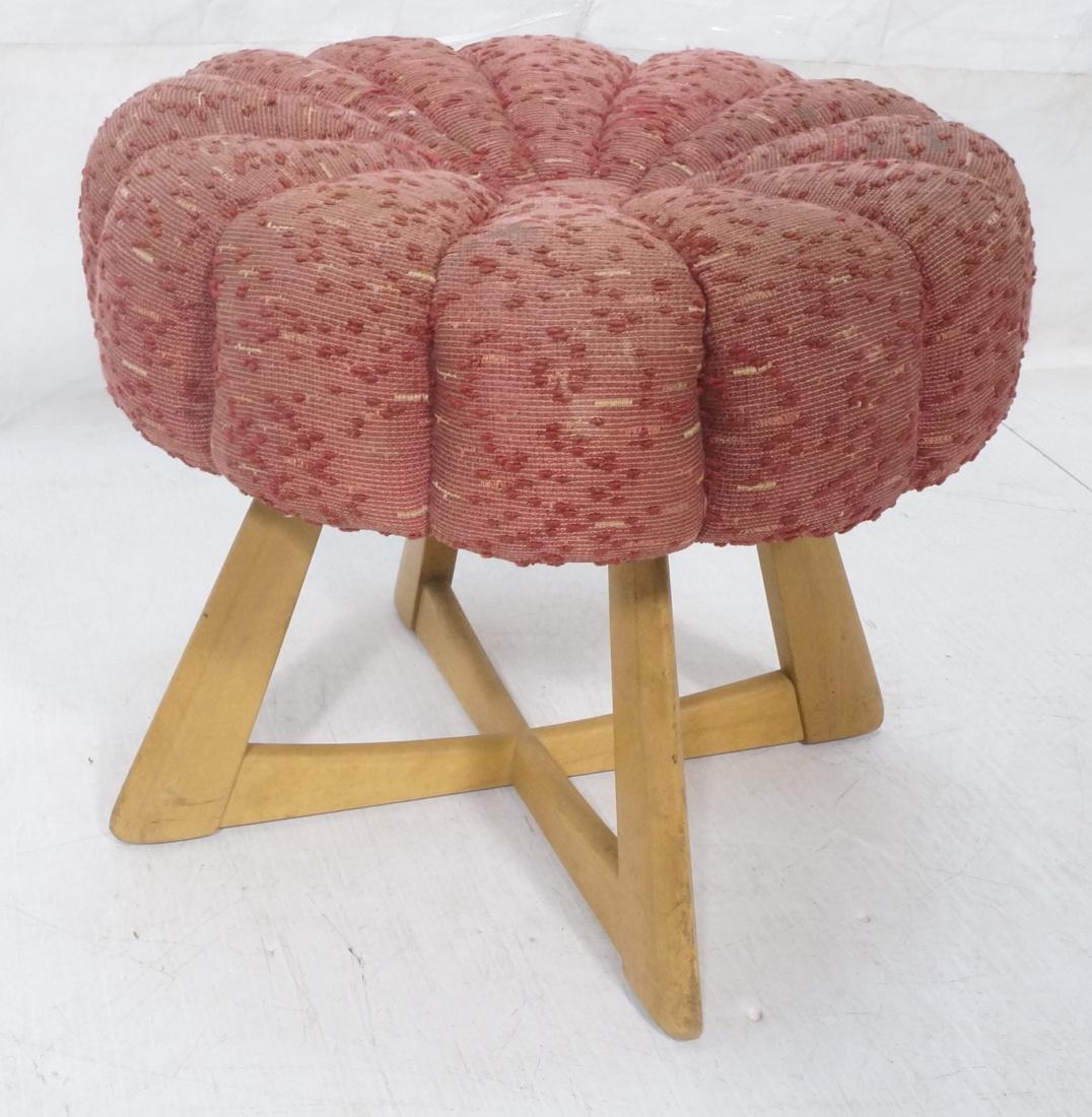 HEYWOOD WAKEFIELD Blond Wood Vanity Pouf Stool. S (1 of 6)