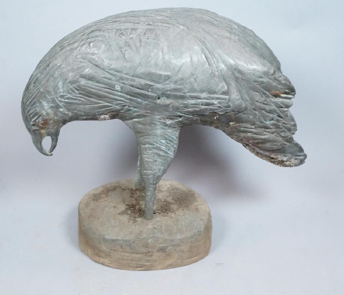 Heavy lead or Zinc Metal Figural Bird Sculpture L (1 of 8)