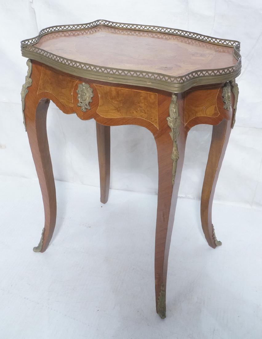 French Inlaid Top Brass Trim Side Table. Turtle b (1 of 10)