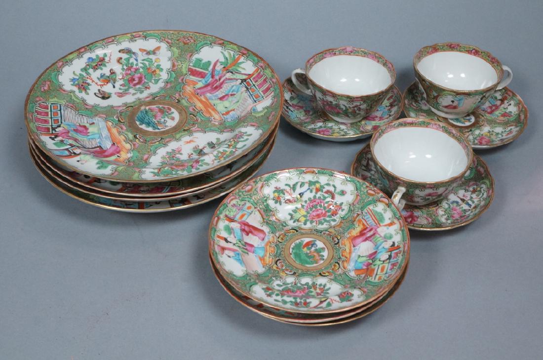 13pc Rose Medallion Chinese Export Dishes. 3 shal (1 of 9)