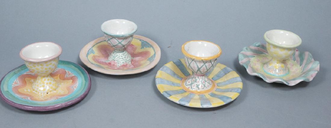 4 MACKENZIE CHILDS Egg Cups. 1991, 1992. Pastel c (1 of 10)