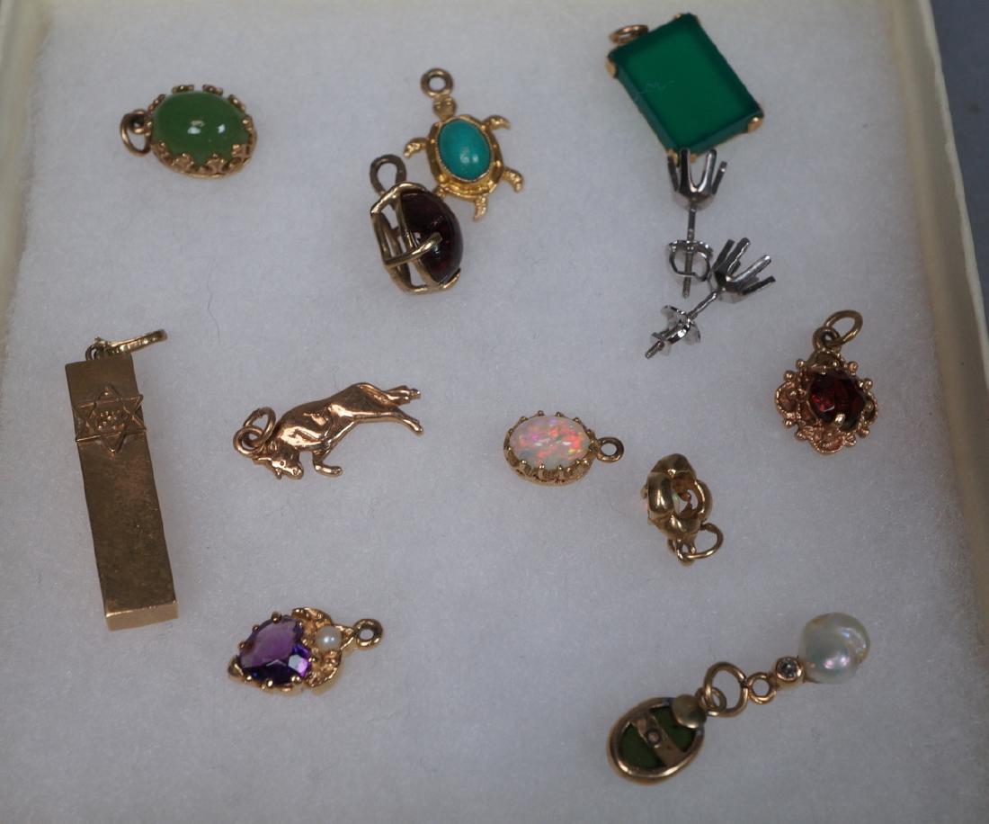 14pc Gold Mixed Jewelry Lot. Mostly 14K. Figural (1 of 5)