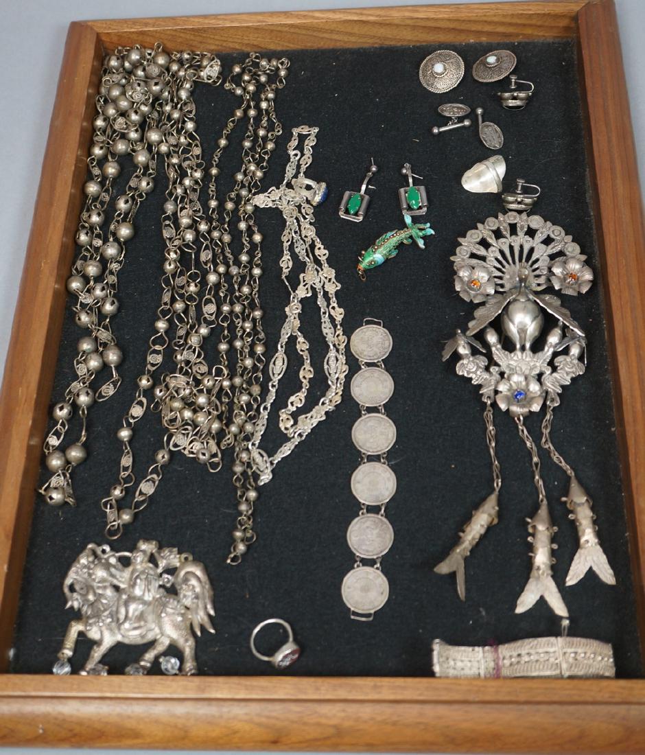 16pc Silver & Sterling Jewelry Lot. Ethnographic (1 of 9)