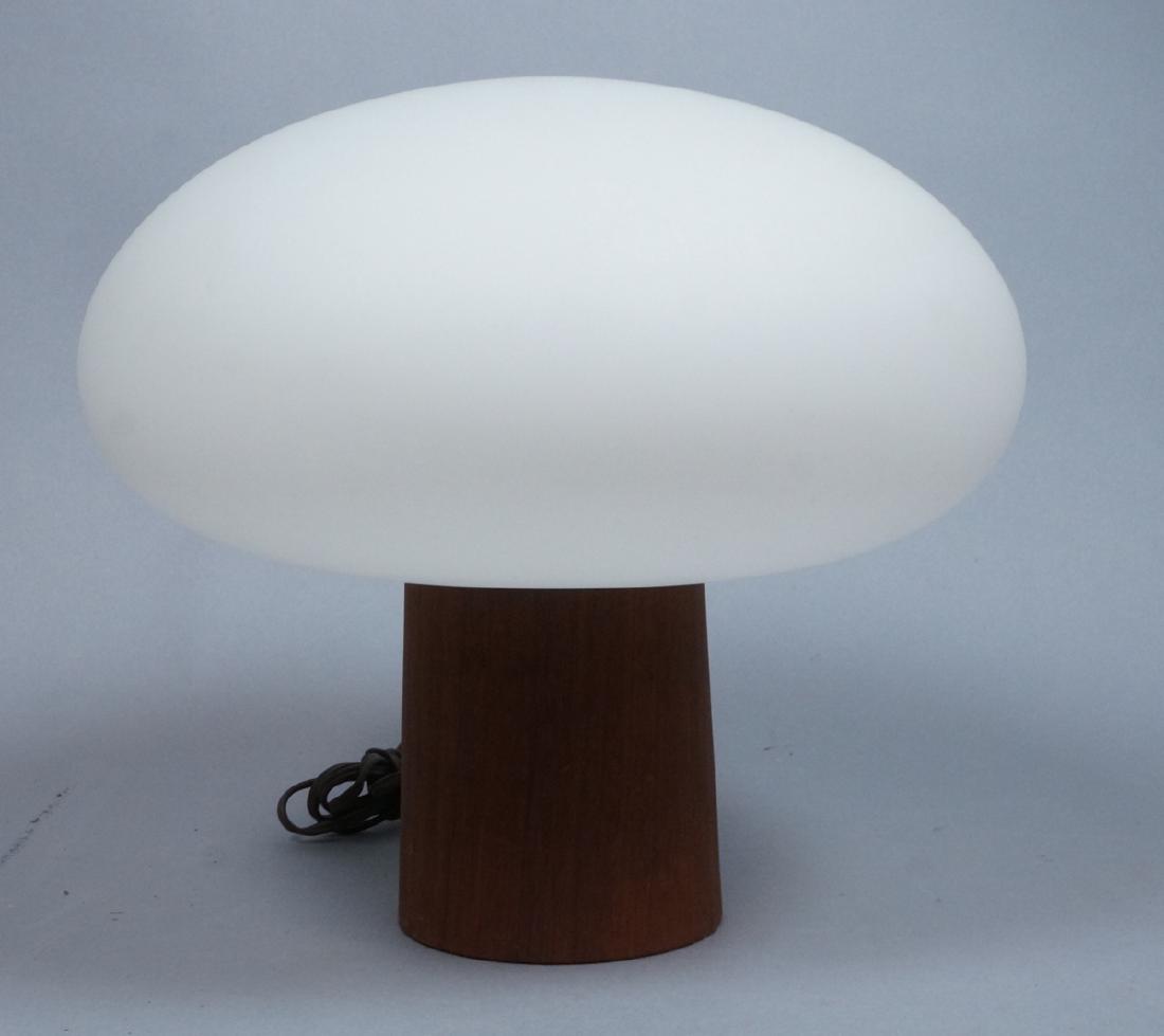LAUREL Walnut Glass Mushroom Table Lamp. Modern. (1 of 5)