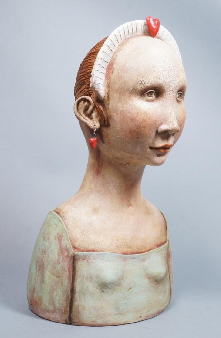 CHARLENE DOIRON REINHART Figural Ceramic Bust. Wo (1 of 10)