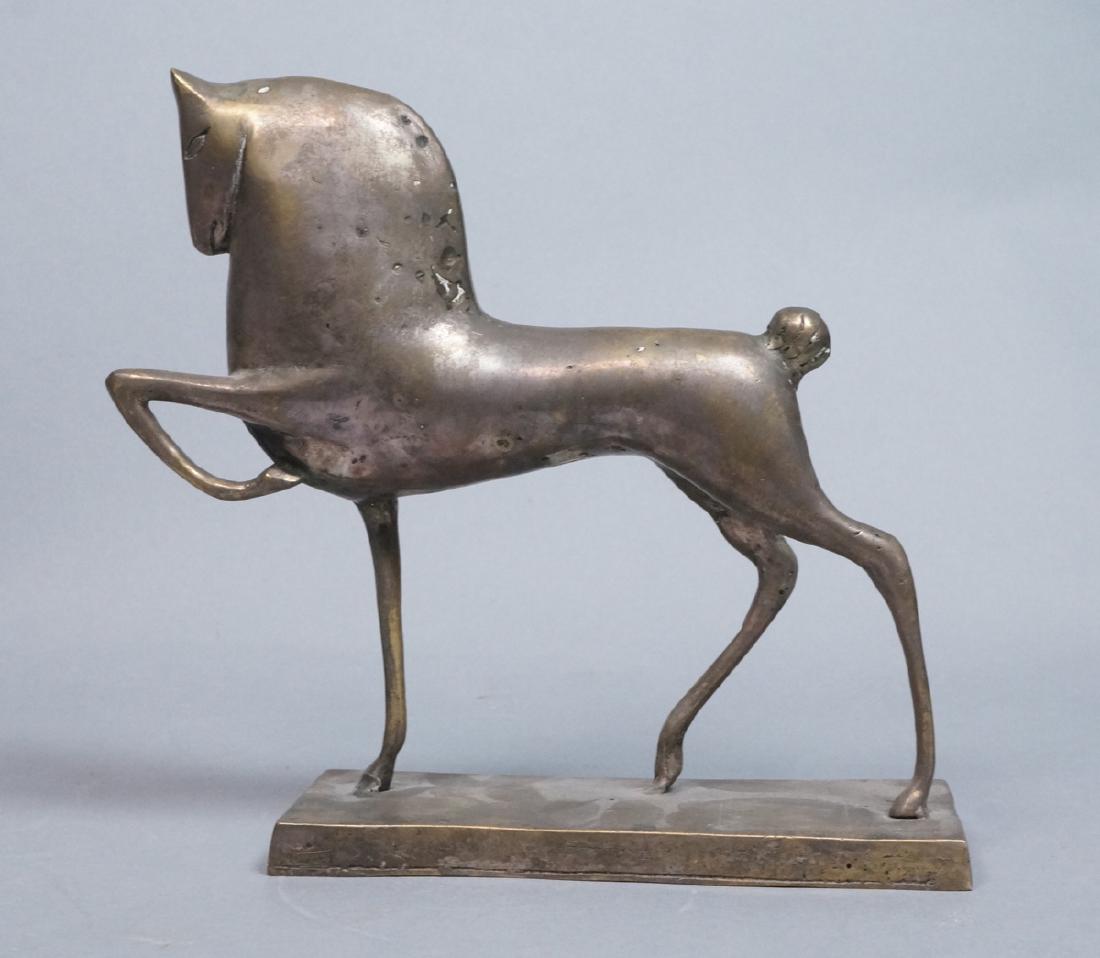 Silver Metal Figural Horse Sculpture. Not marked. (1 of 7)