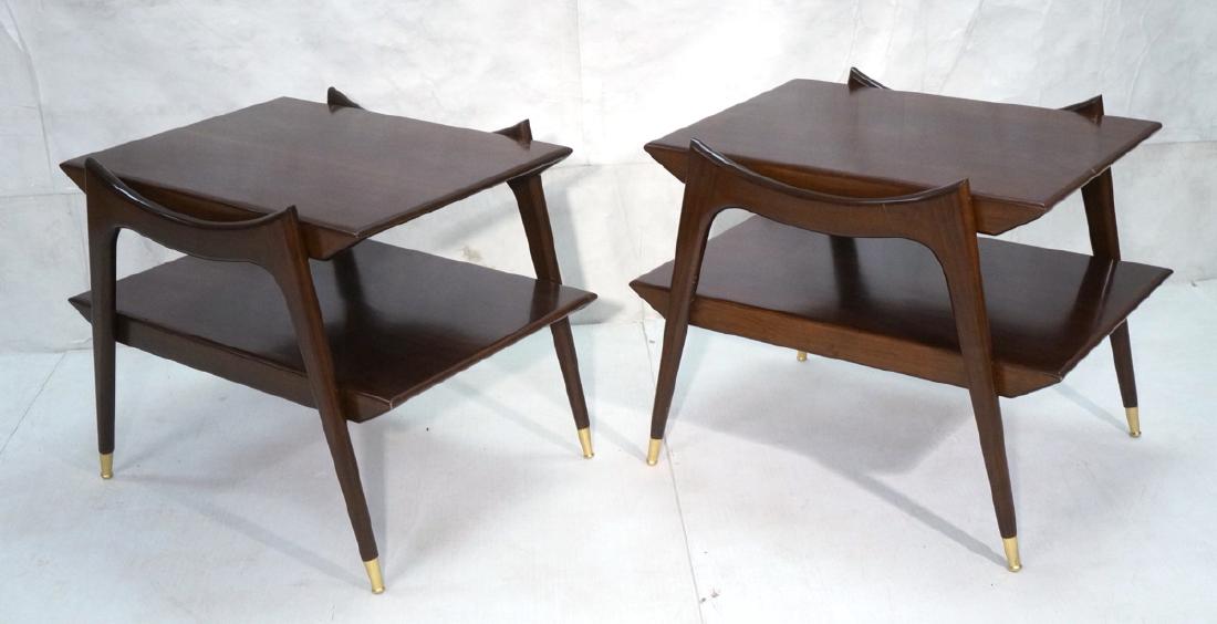 Pr American Modern Walnut Side Tables. Stylish sc (1 of 10)