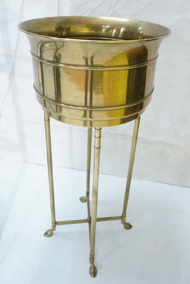 Regency Style Brass Planter Plant Stand Hoof Feet (1 of 6)