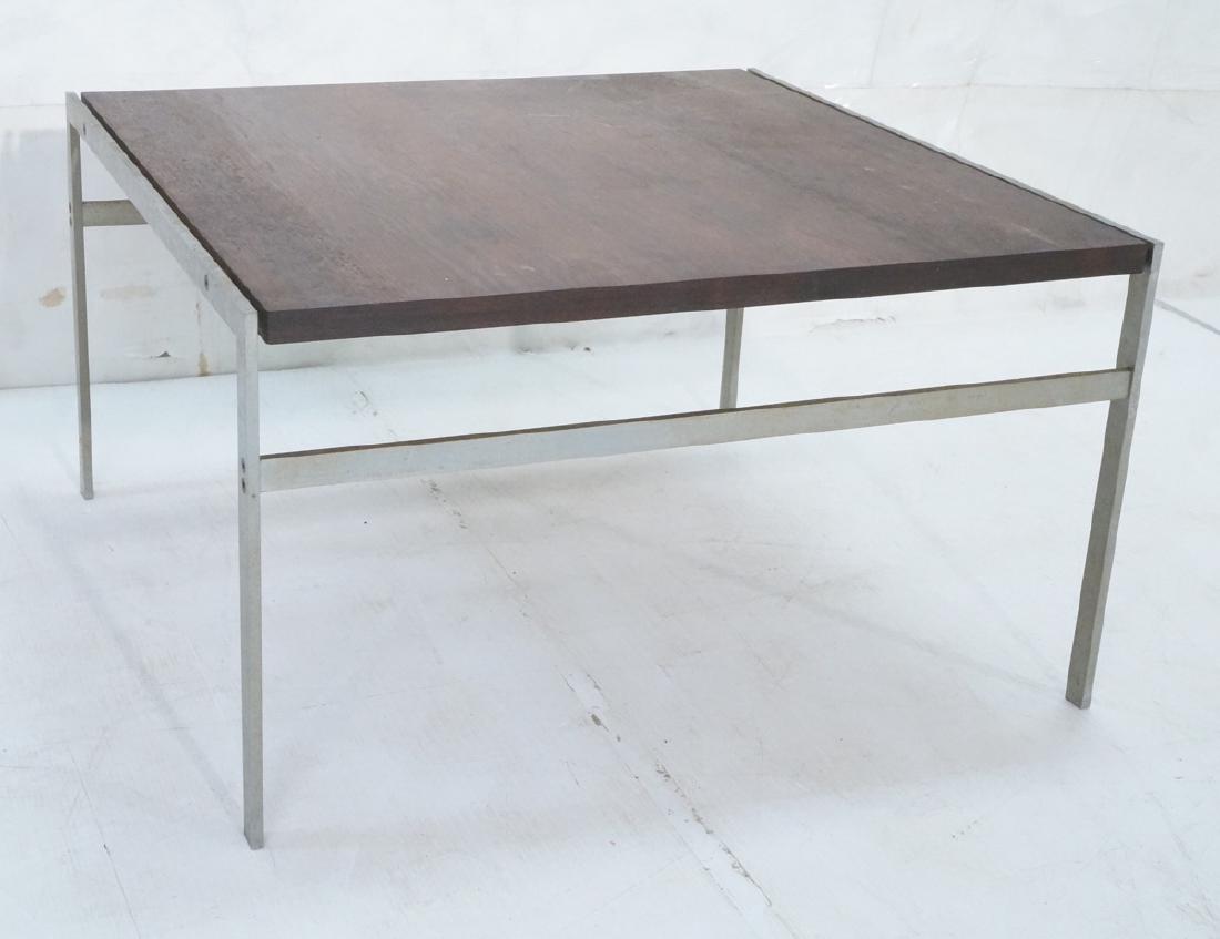 Modern Rosewood Steel Square Cocktail Table. 1" t (1 of 8)