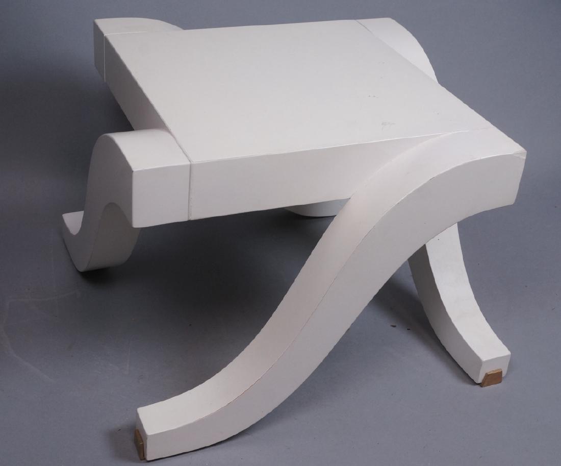 Small BAKER White Low Side Table. Stylish "S" for (1 of 9)