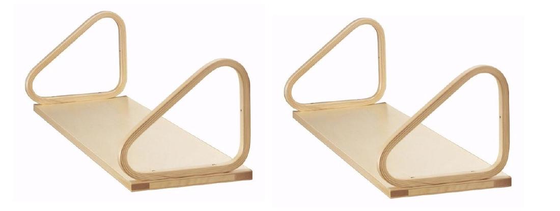 4 ALVAR AALTO for Artek Natural Wood Wall Shelves (1 of 7)