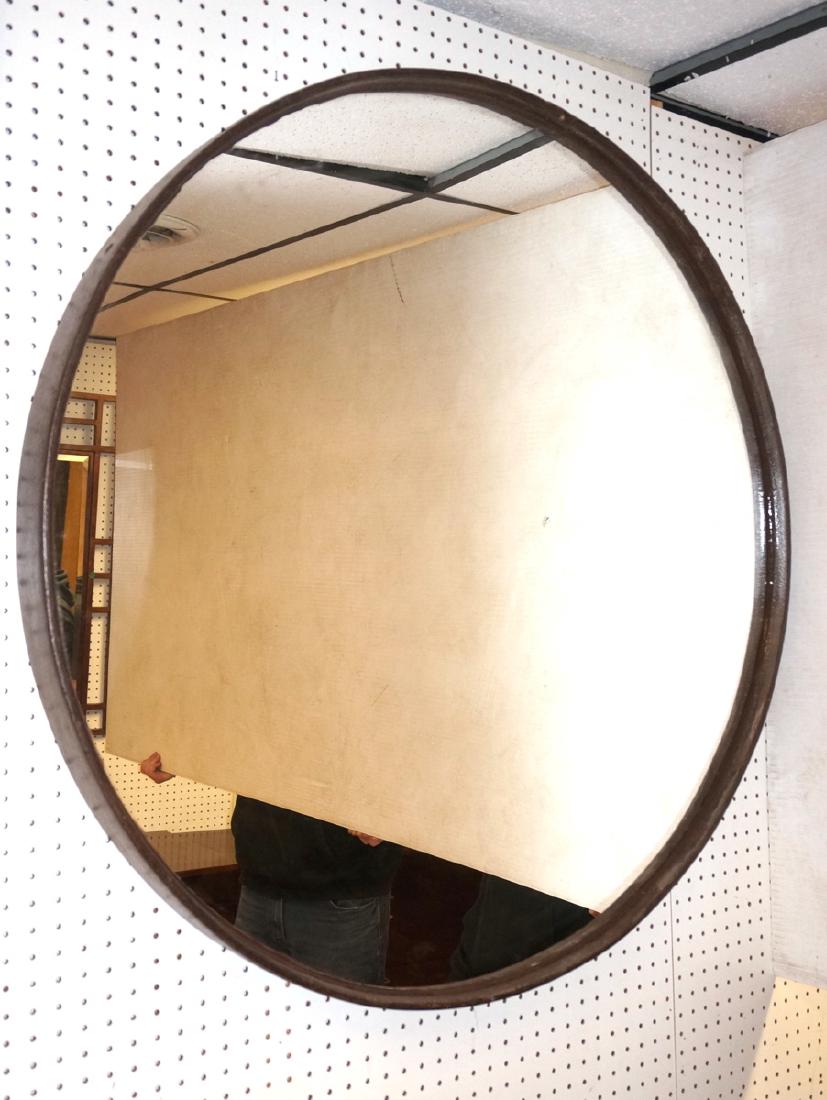 Large Steel Round Metal Industrial Wall Mirror. H (1 of 3)
