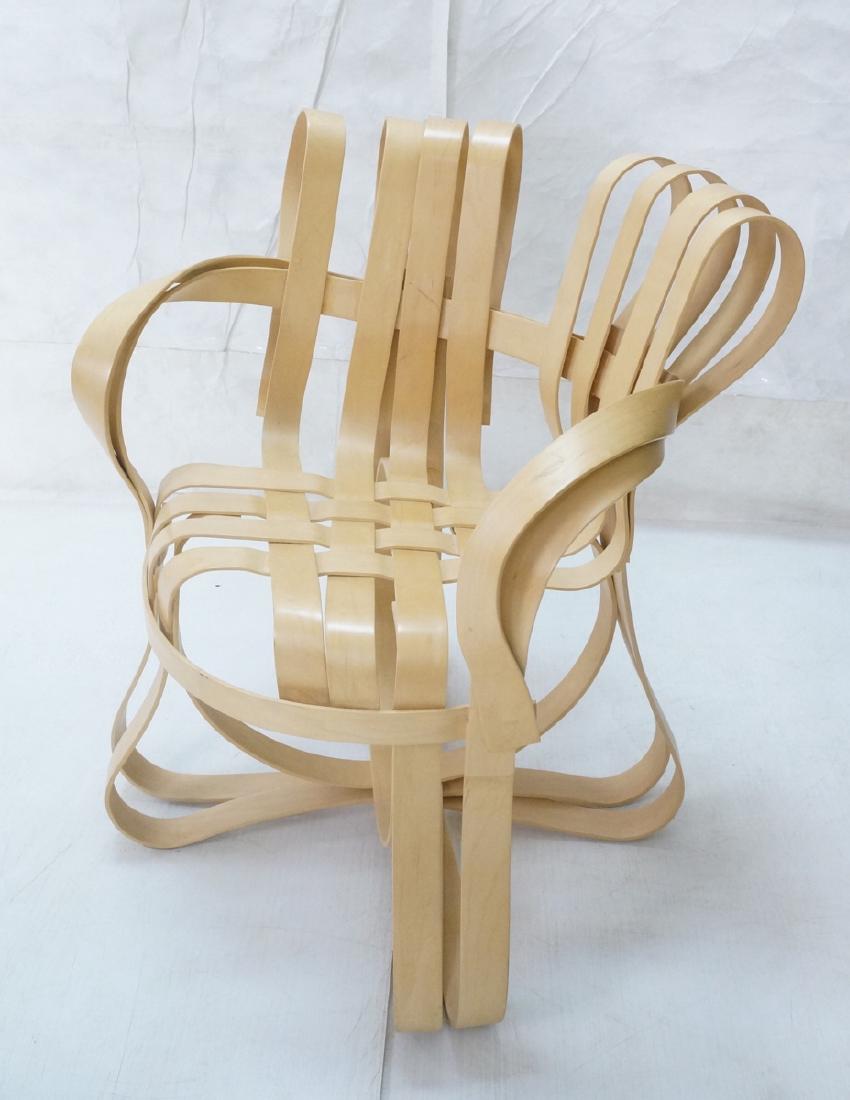 FRANK GEHRY Cross Check Chair. Modern KNOLL: FRANK GEHRY Cross Check Chair. Modern KNOLL chair. Laminated bentwood frame on lounge chair. Branded mark. Made in USA. 06/97-- Dimensions: H: 35 inches: W: 27.5 inches: D: 25 inches --- Retails for $