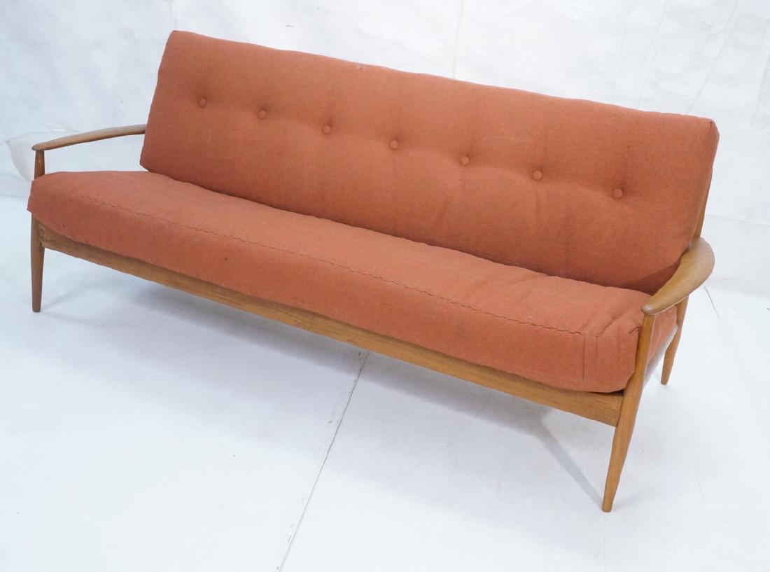 Danish Modern Teak Sofa Couch. Wide bowed paddle (1 of 10)