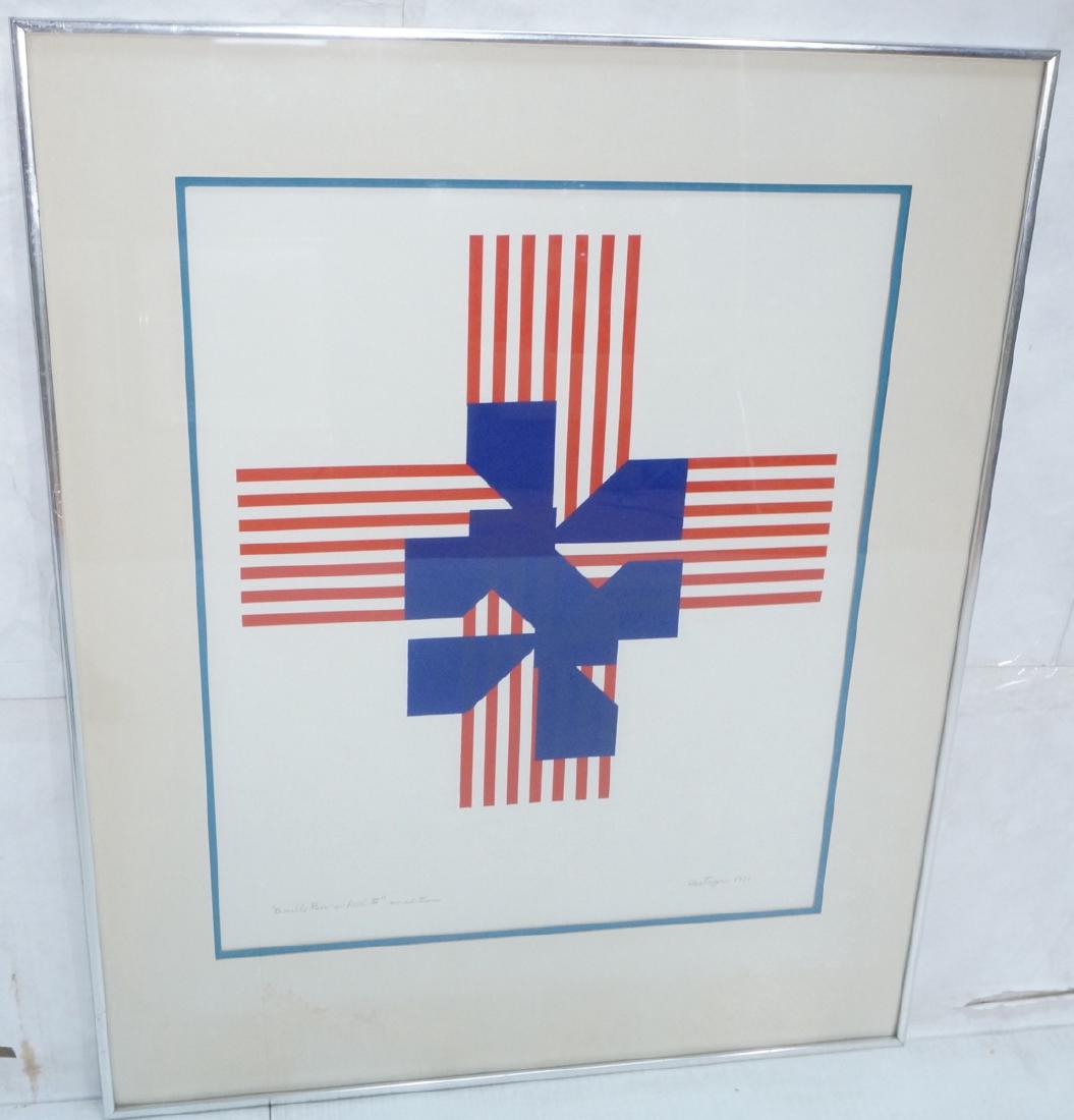 CASTAGNO 1970 Graphic Red & Blue Silkscreen Print (1 of 7)