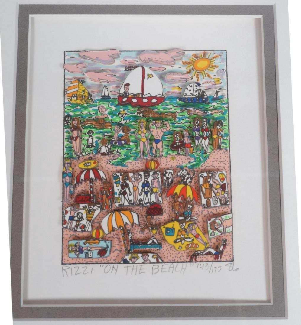 JAMES RIZZI 3D Litho Print Art "On the Beach" Pen (1 of 6)