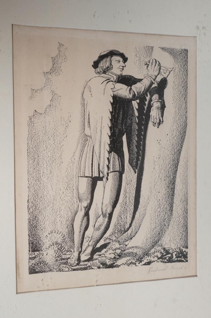 ROCKWELL KENT Pencil Signed Lithograph. Man carvi (1 of 7)
