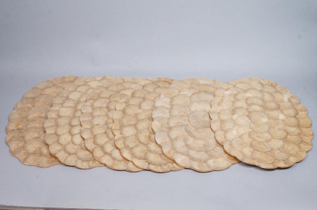 Set 6 Decorator Lacquered Capiz Shell Place mats. (1 of 5)