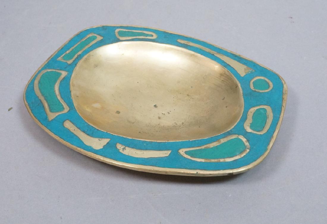 PEPE MENDOZA Inlaid Enamel Bronze Dish. Shallow b (1 of 7)