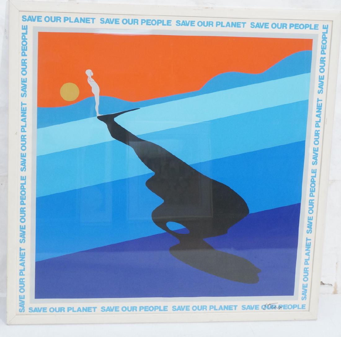 ERNEST TROVA Signed "Save Our Planet" Poster. Gra (1 of 7)