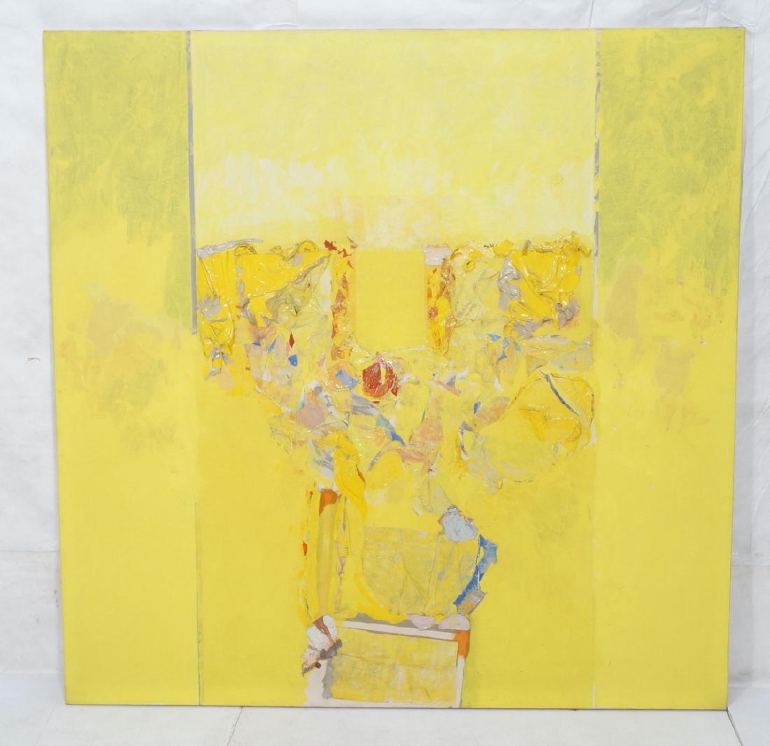 Large Modernist Abstract Yellow Oil Painting. HEC (1 of 10)