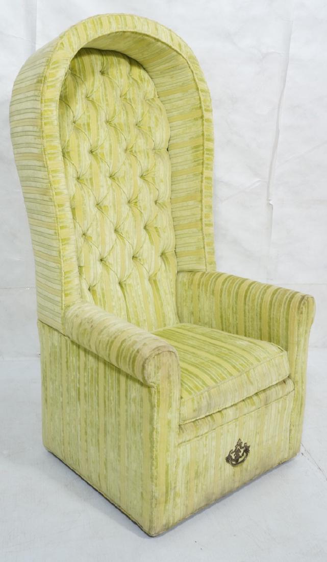 Modernist BERNHARDT Hooded Lounge Chair. Lime & Y (1 of 9)